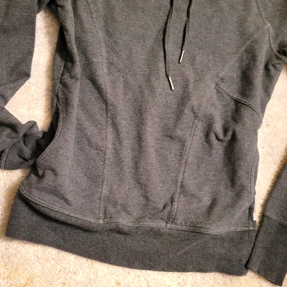Gray Mondetta Scoop Sweatshirt Drawstring Neck Slim Fit Seamed Detail S - Picture 5 of 7